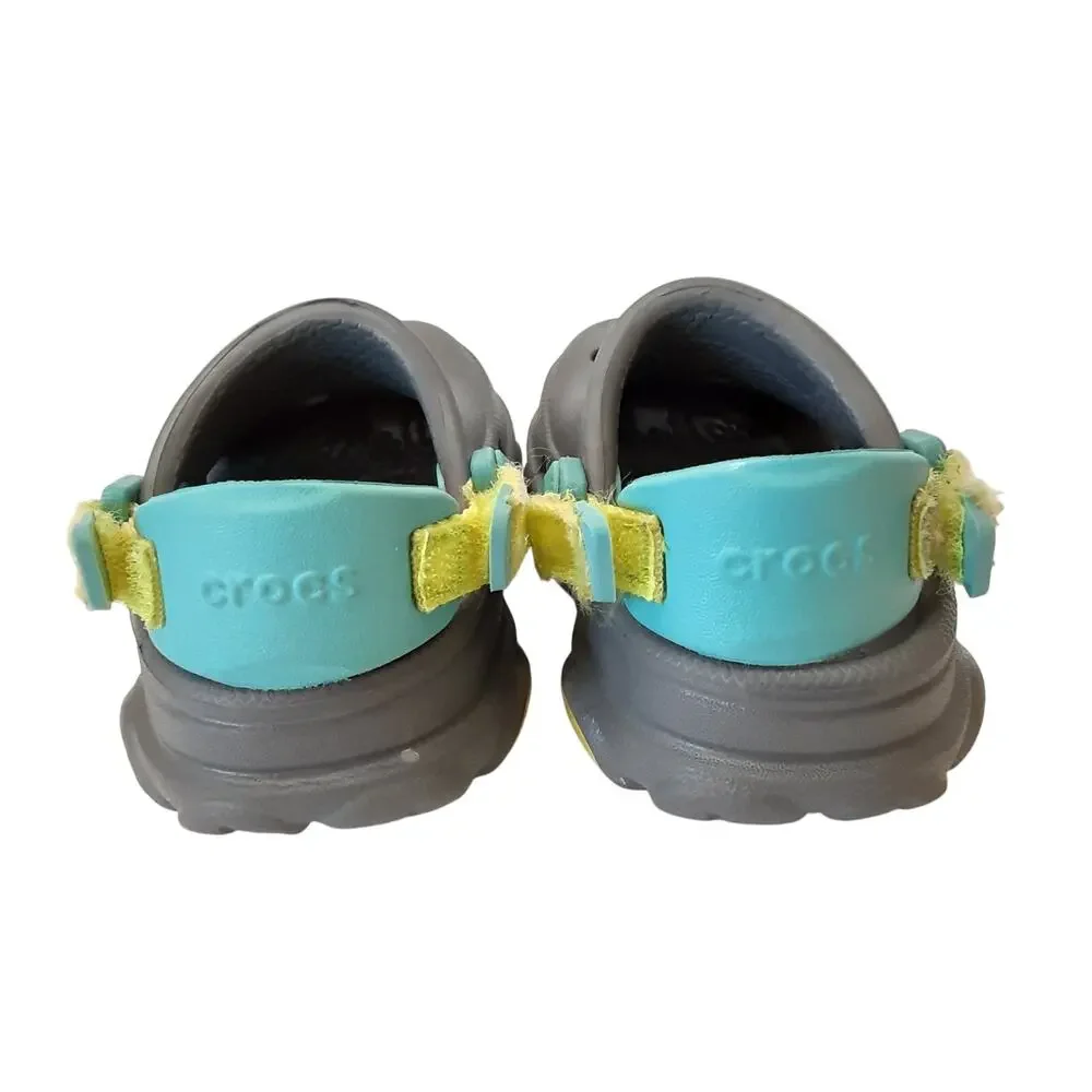 Crocs Clogs All Terrain Kids Water Shoes Gray Back Strap Toddler 4C Summer